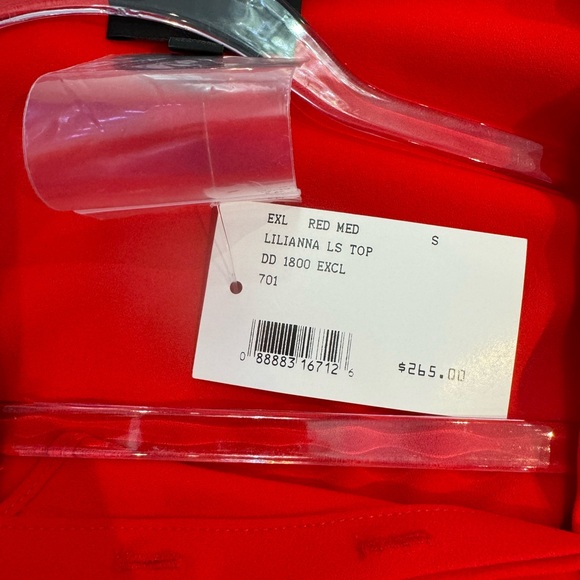 Intermix Red Lilianna LS Blouse NWT - Picture 3 of 4